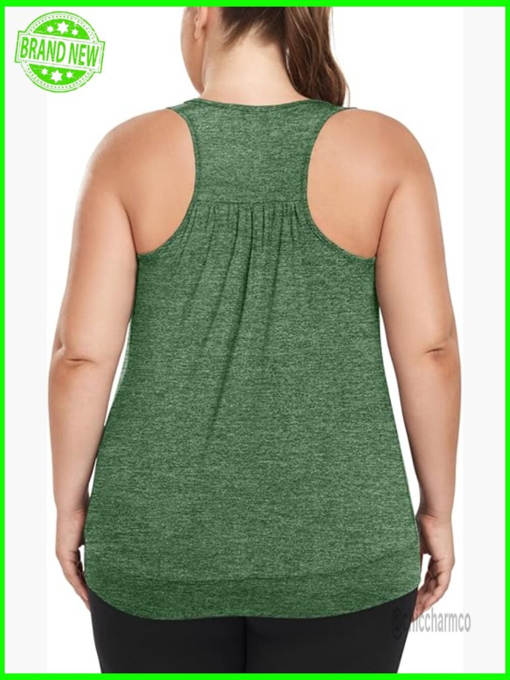 Plus Size Racerback Workout Tank Top Loose Fit Athletic Yoga Running